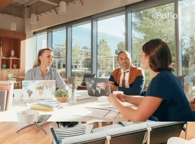 Modern office with a team working together